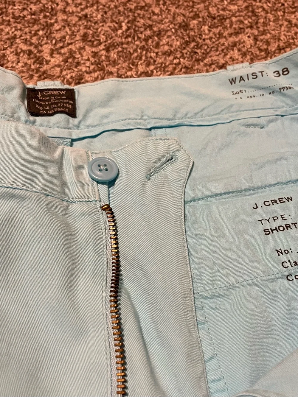 J. Crew Light Blue Flat Front Chino Shorts